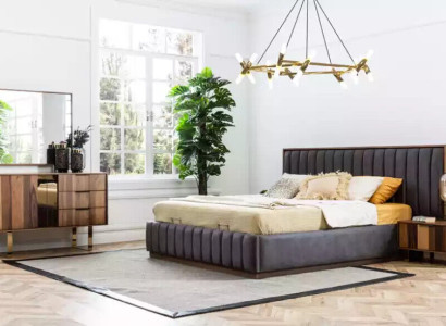 Stylish bedroom furniture set in minimalism and with functionality